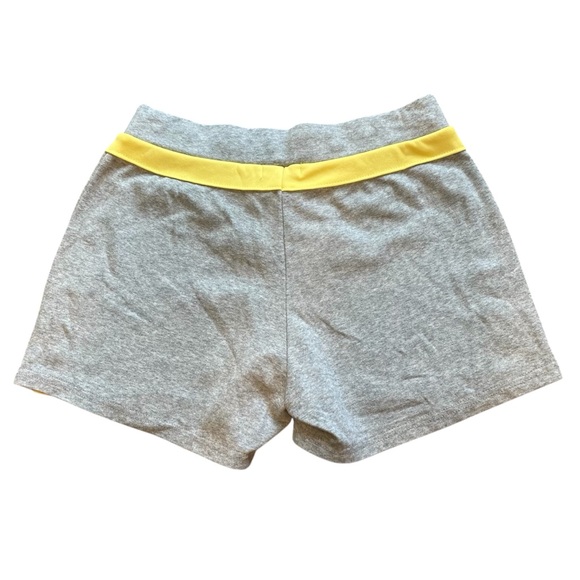 Vintage Gray & Yellow High Rise Pull On Stretchy Track Short Shorts - Picture 2 of 3